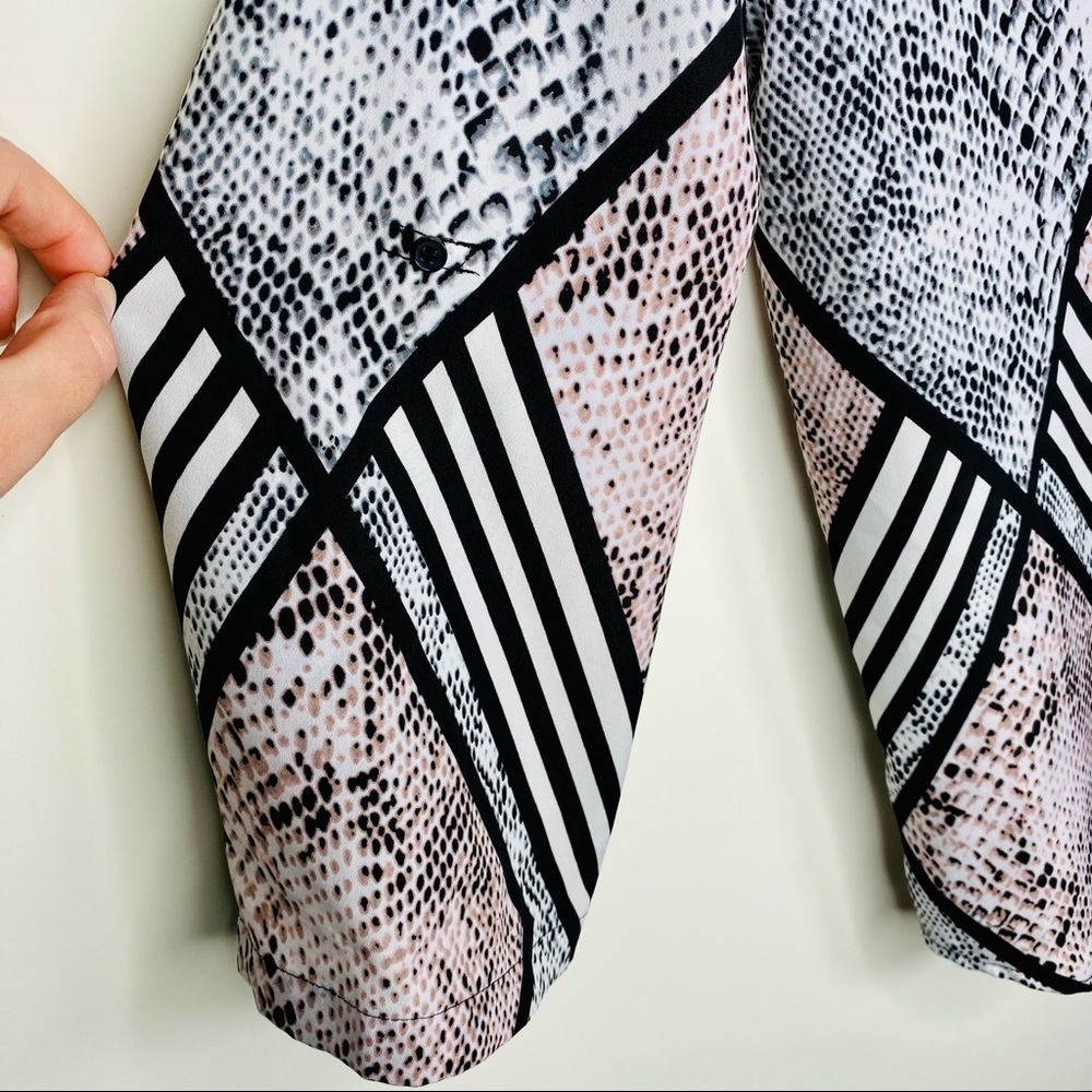 Jack Geometric Multi Pattern Snake Print Blouse T… - image 4